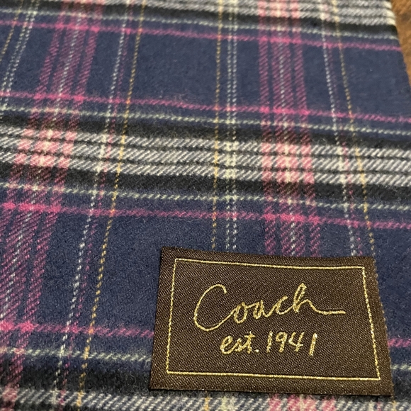 Coach Navy Tartan Muffler - Picture 3 of 5